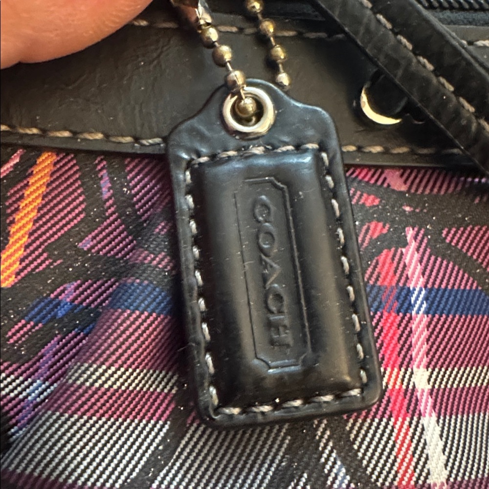 Coach Signature Plaid Wristlet - Red and Black - Picture 3 of 5